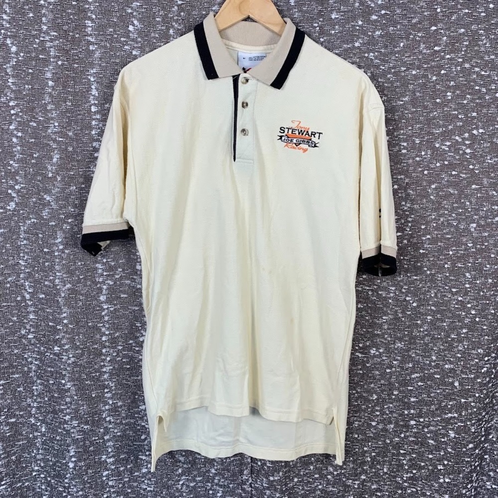 Vintage Tony Stewart Nascar Joe‎ Gibbs Racing Polo Shirt Embroidered Men's M